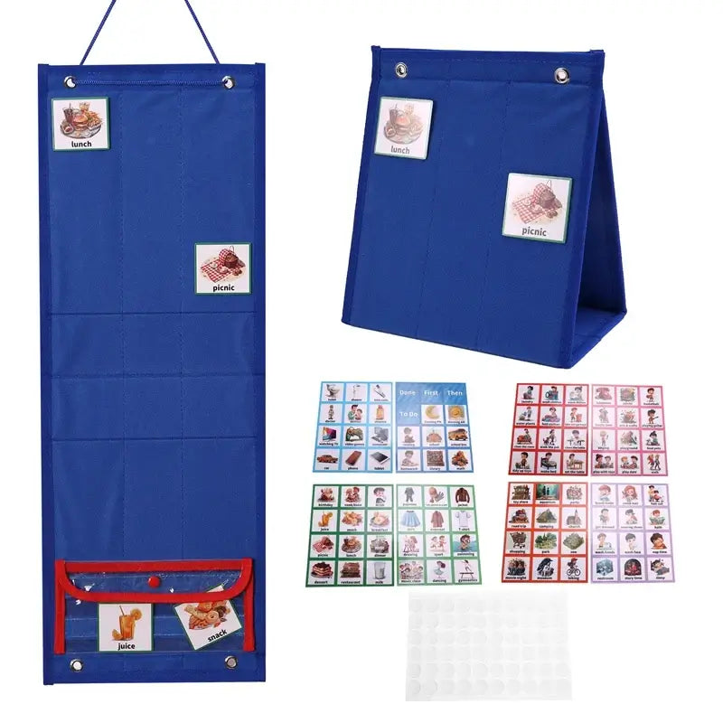 Visual schedule chart for kids with daily routine cards, ideal for special needs learning and behavioral support.