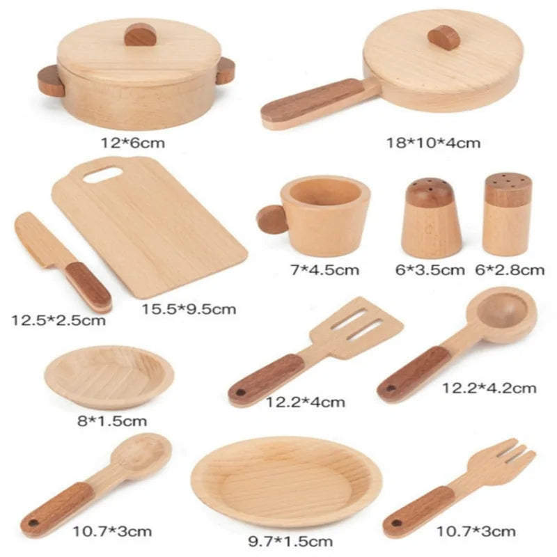 Log Wooden Kitchen Set