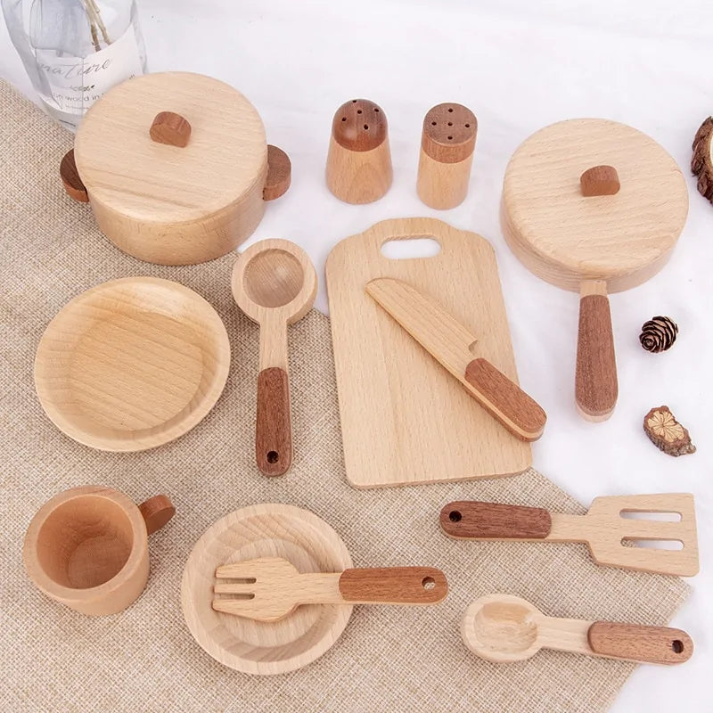 Log Wooden Kitchen Set